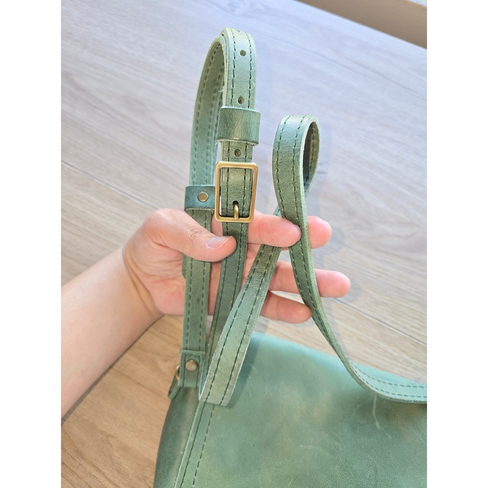 Portland Leather Metro Mini Womens Crossbody Bag Green Minimalist bohemian chic - Picture 7 of 14
